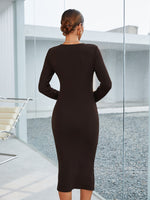 Solid Ruched Side Bodycon Dress