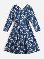 Plant Print V Neck Knot Side Dress