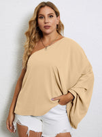 Plus Solid One Shoulder Blouse