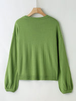 Yin & Yang And Sun Pattern Drop Shoulder Sweater