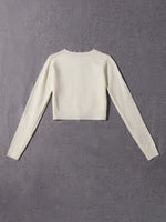 Solid Ribbed Knit Crop Sweater