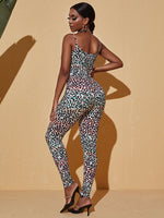 Leopard Print Unitard Jumpsuit