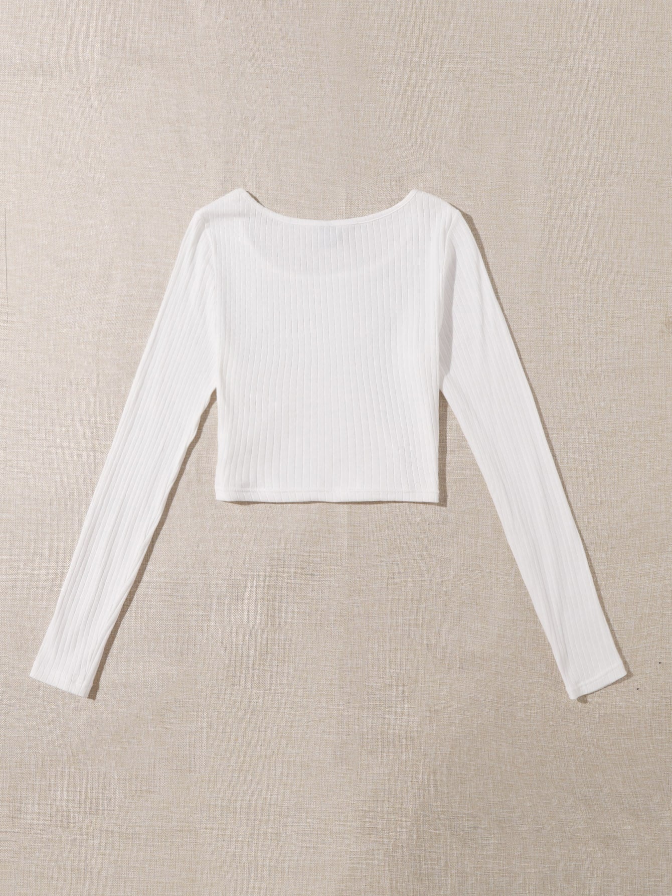 Solid Ribbed Knit Tee