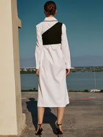 Button Front Split Hem Shirt Dress With Crop Top