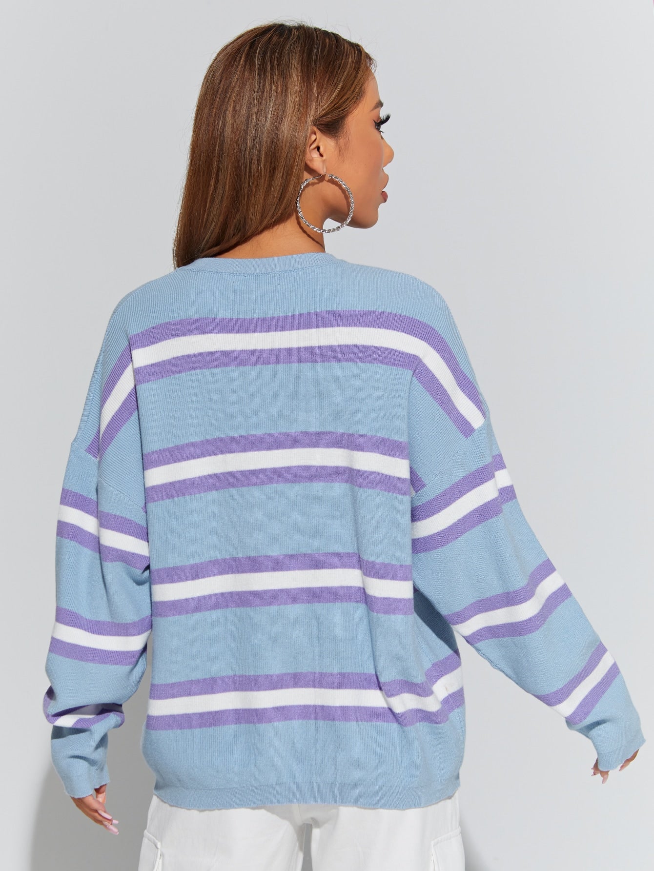 Striped Drop Shoulder Sweater