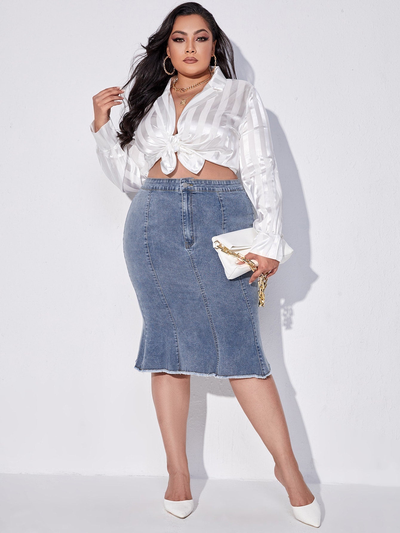 Plus Size Denim Skirts Supplier