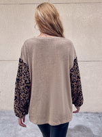 Leopard Panel Drop Shoulder Tee