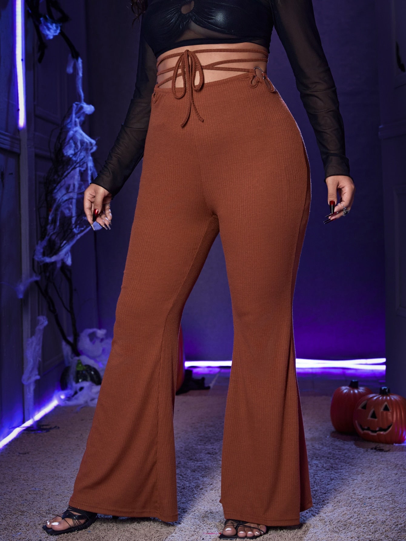 X SRV Plus O-ring Crisscross Knot Flare Leg Pants