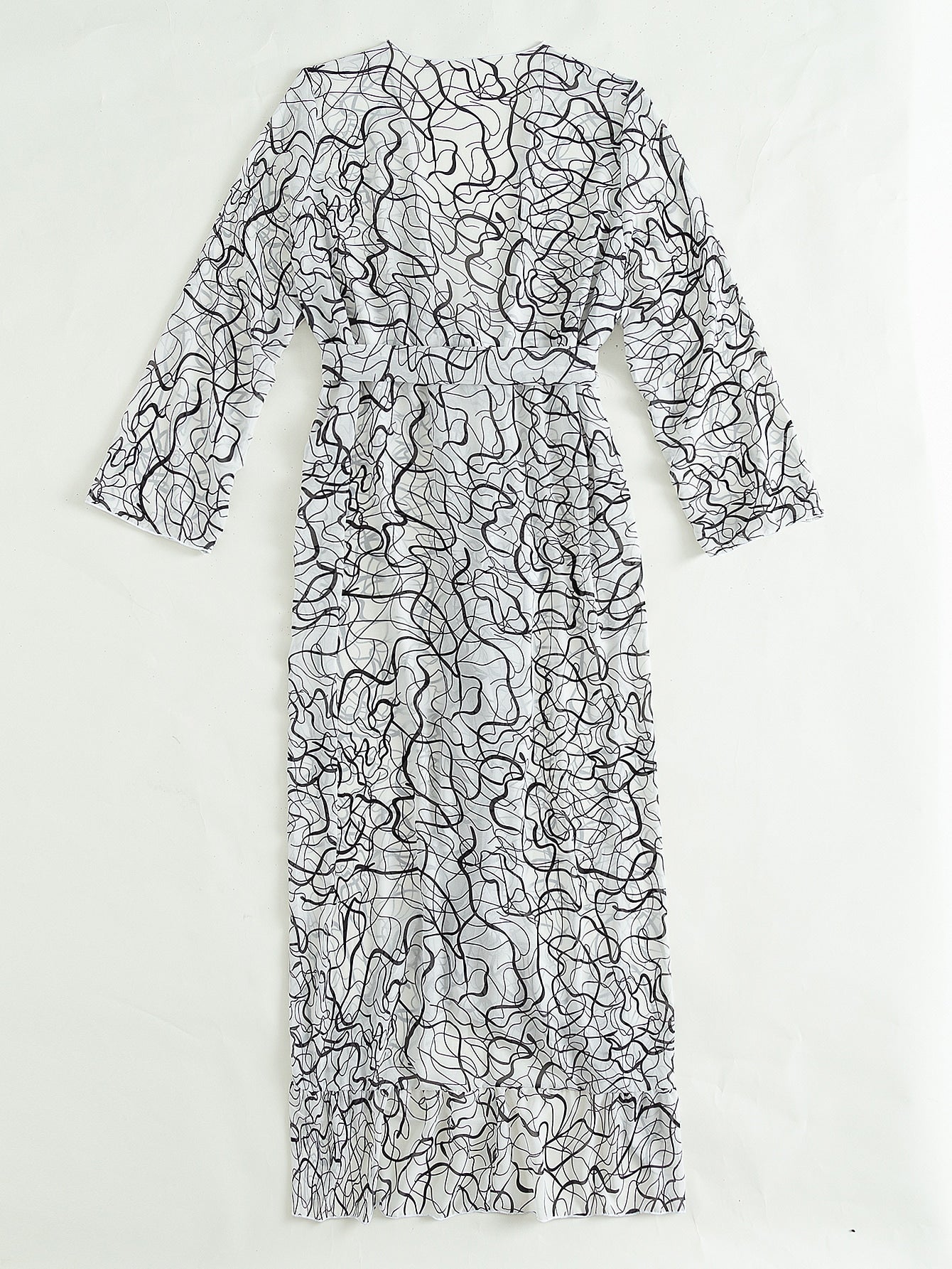 Allover Print Knot Kimono