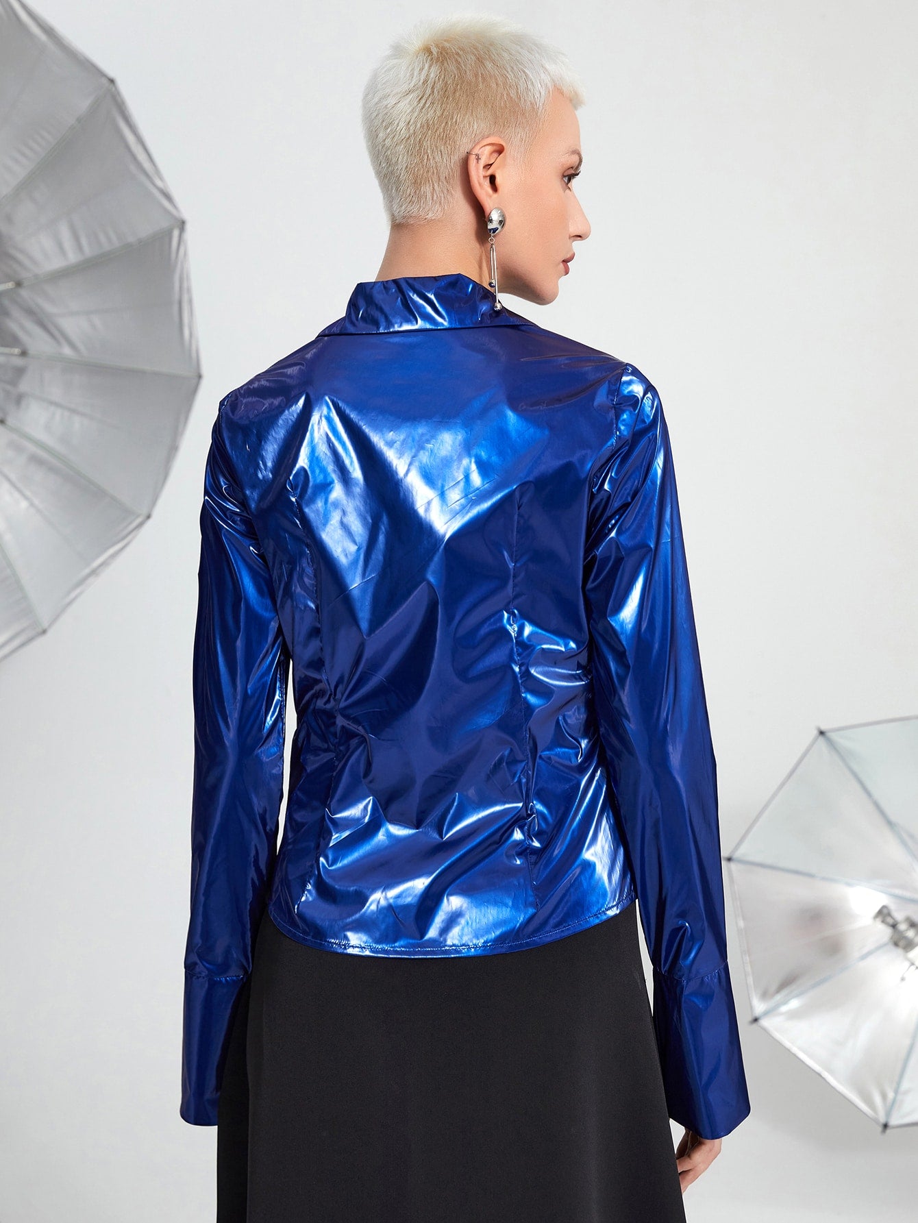 Tie Front Metallic Top