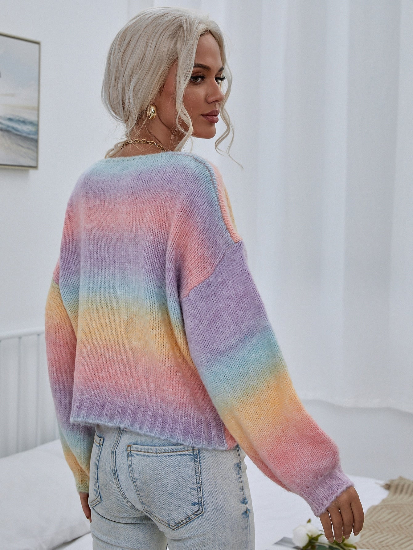 V-neck Ombre Sweater