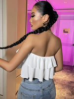 Solid Layered Crop Bandeau Top