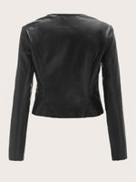 Zip Detail PU Leather Jacket