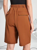 Seam Front High Waist Shorts