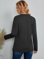 Half Zip Rib-knit Tee