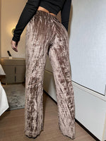 Elastic Waist Velvet Pants