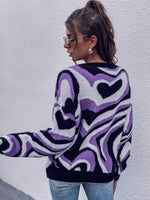Drop Shoulder Marble Pattern Sweater