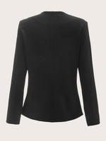 Solid Waterfall Collar Blazer