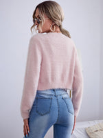 Fluffy Crop Cami Knit Top & Cardigan