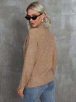 Turtleneck Cut Out Shoulder Sweater