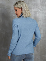 Solid High Neck Slim Fit Sweater