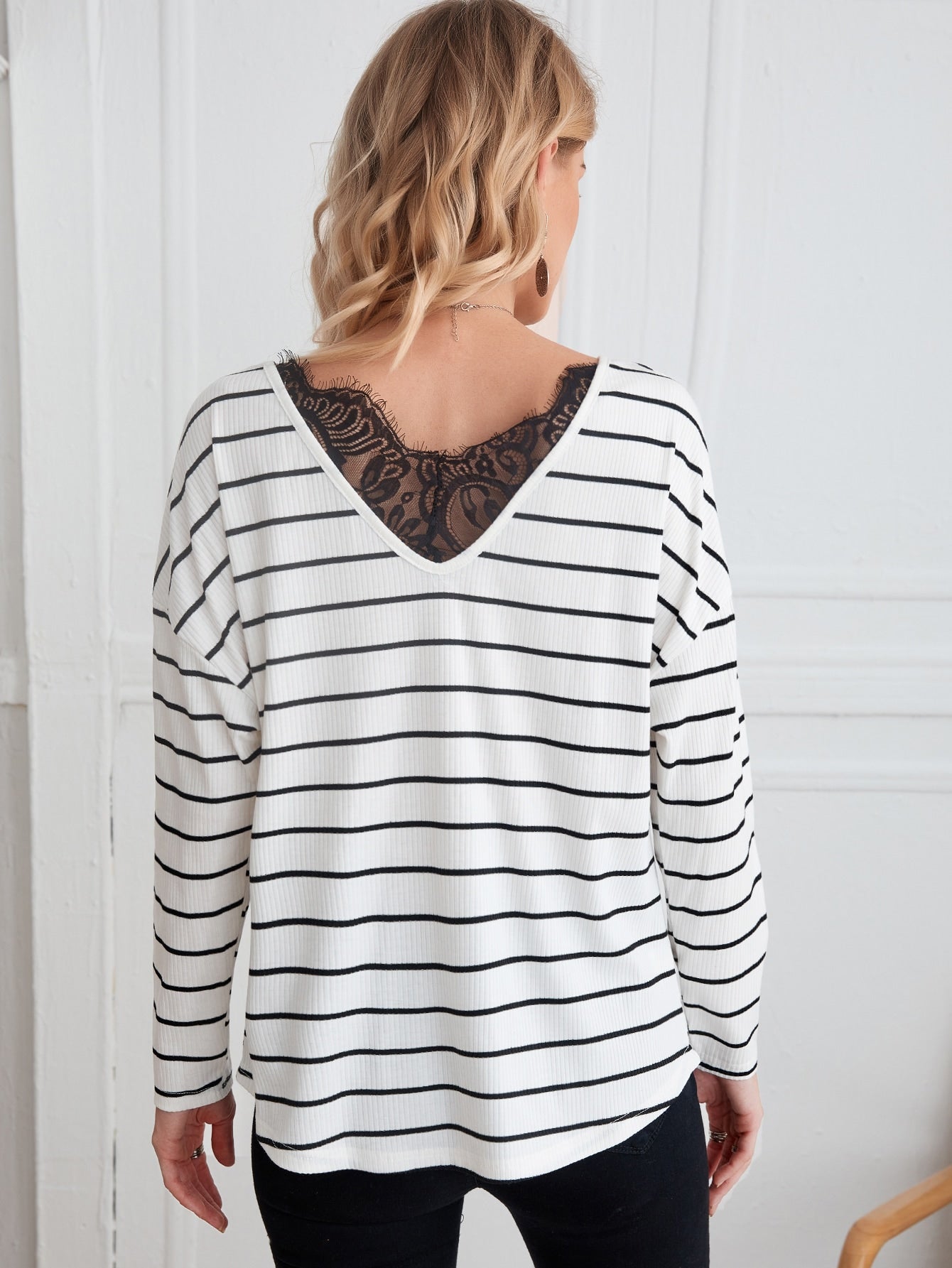Striped Drop Shoulder Tee