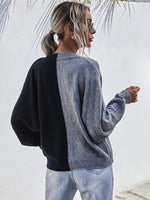 Color Block Batwing Sleeve Sweater