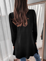 Shawl Collar Puff Sleeve Satin Coat