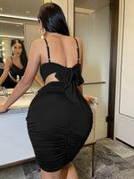 Solid Tie Back Cami Top & Skirt
