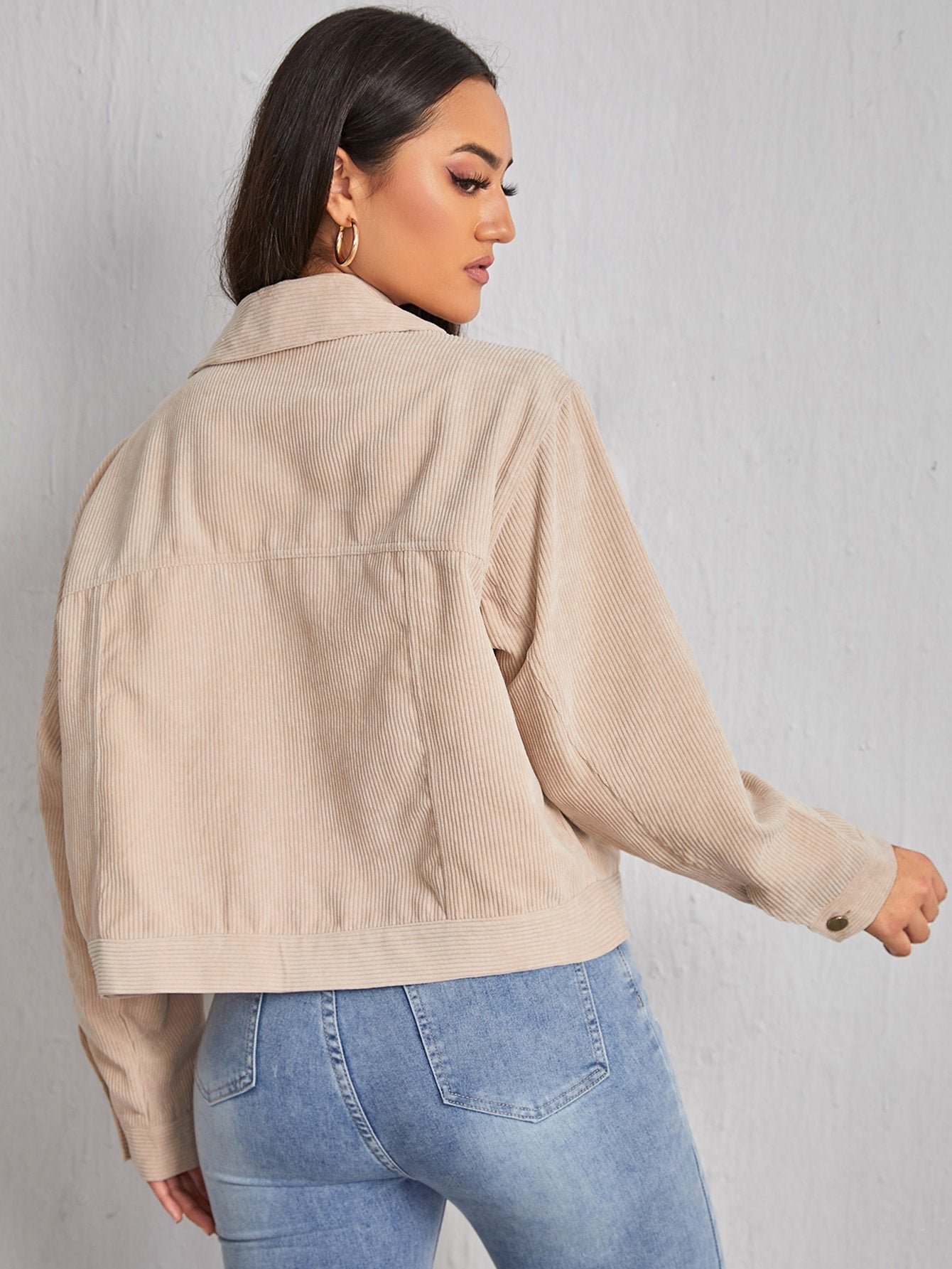 Flap Detail Corduroy Jacket