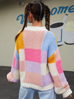 Color Block Drop Shoulder Sweater