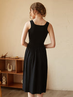 Gathered Waist Midi Sweater Dress