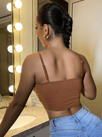 Rhinestone Letter Graphic Crop Cami Top
