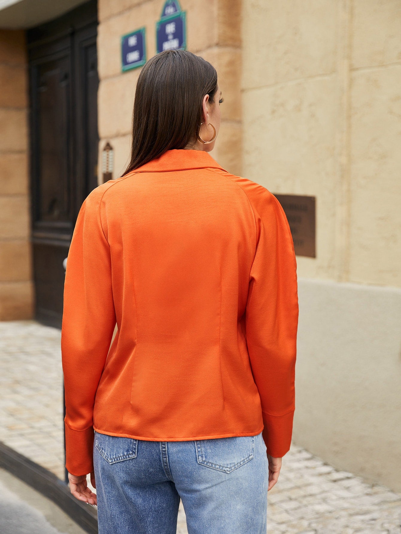 Solid Button Through Blouse