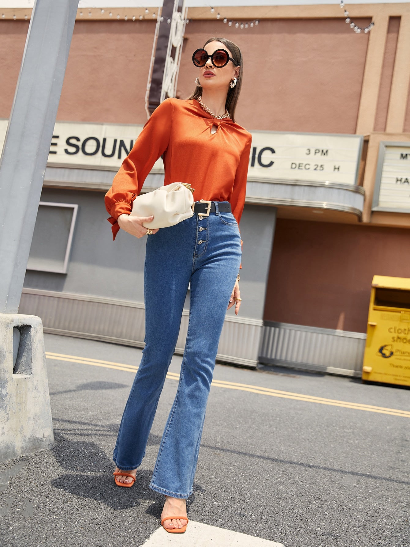 Peekaboo Knot Cuff Blouse