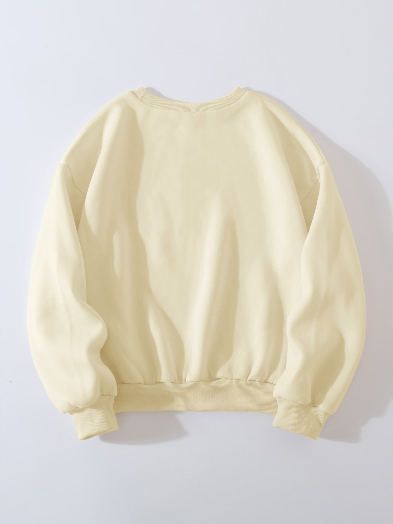 Boat & Letter Embroidery Drop Shoulder Sweatshirt