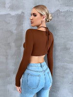 Lace Up Front Crop Tee