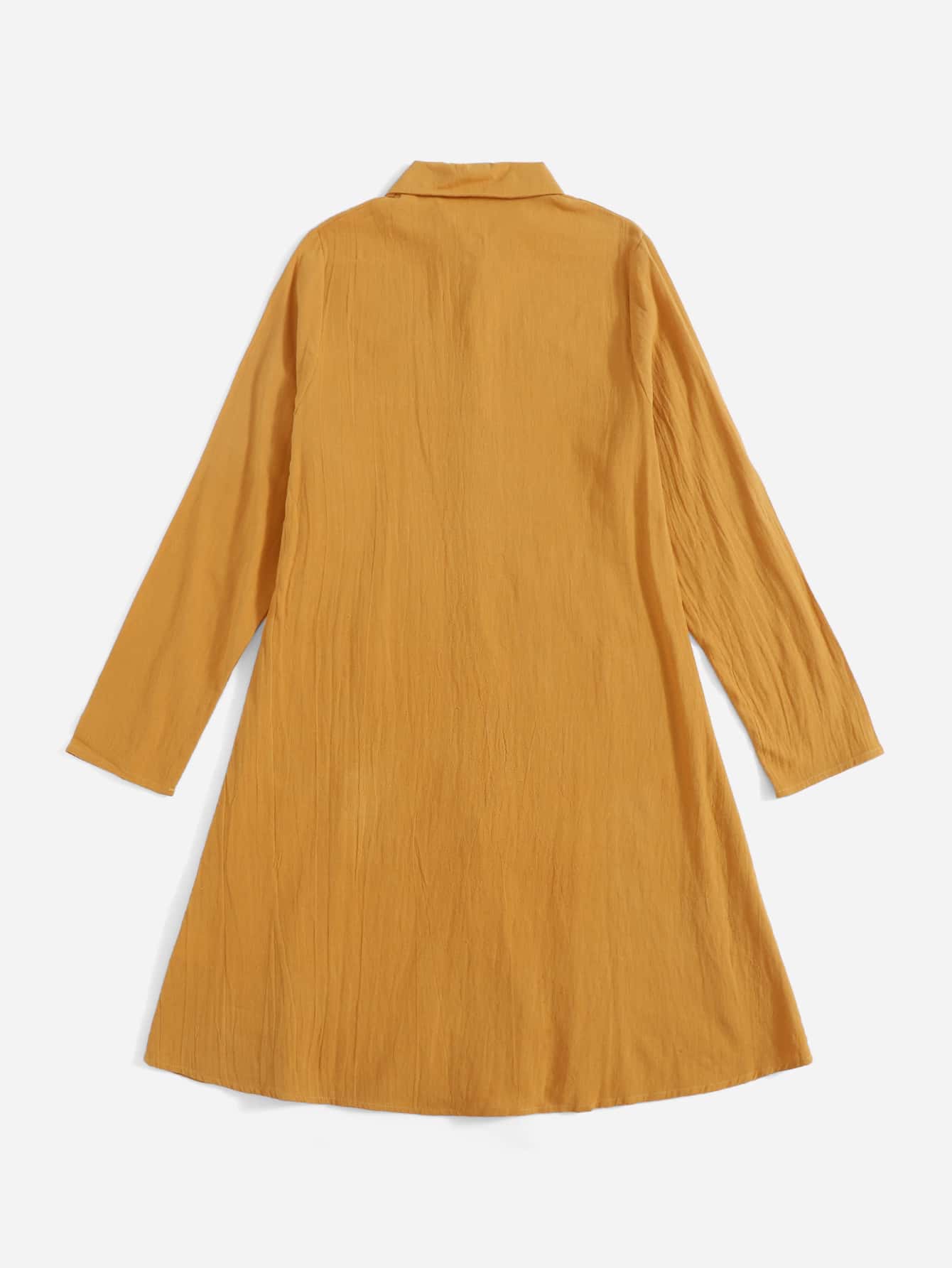 1pc Dual Pocket Shirt Dress