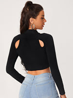 Solid Cut Out Crop Top