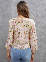 Lantern Sleeve Floral Print Top
