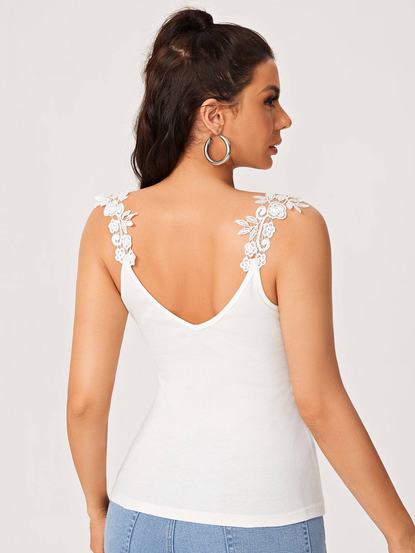 Guipure Lace Applique Cami Top