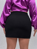 Plus High Waist Chain Detail Skirt