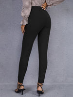High Waist Double Button Skinny Pants