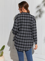Tartan Print Drop Shoulder Blouse
