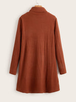 Turtle Neck Ribbed Knit Dress