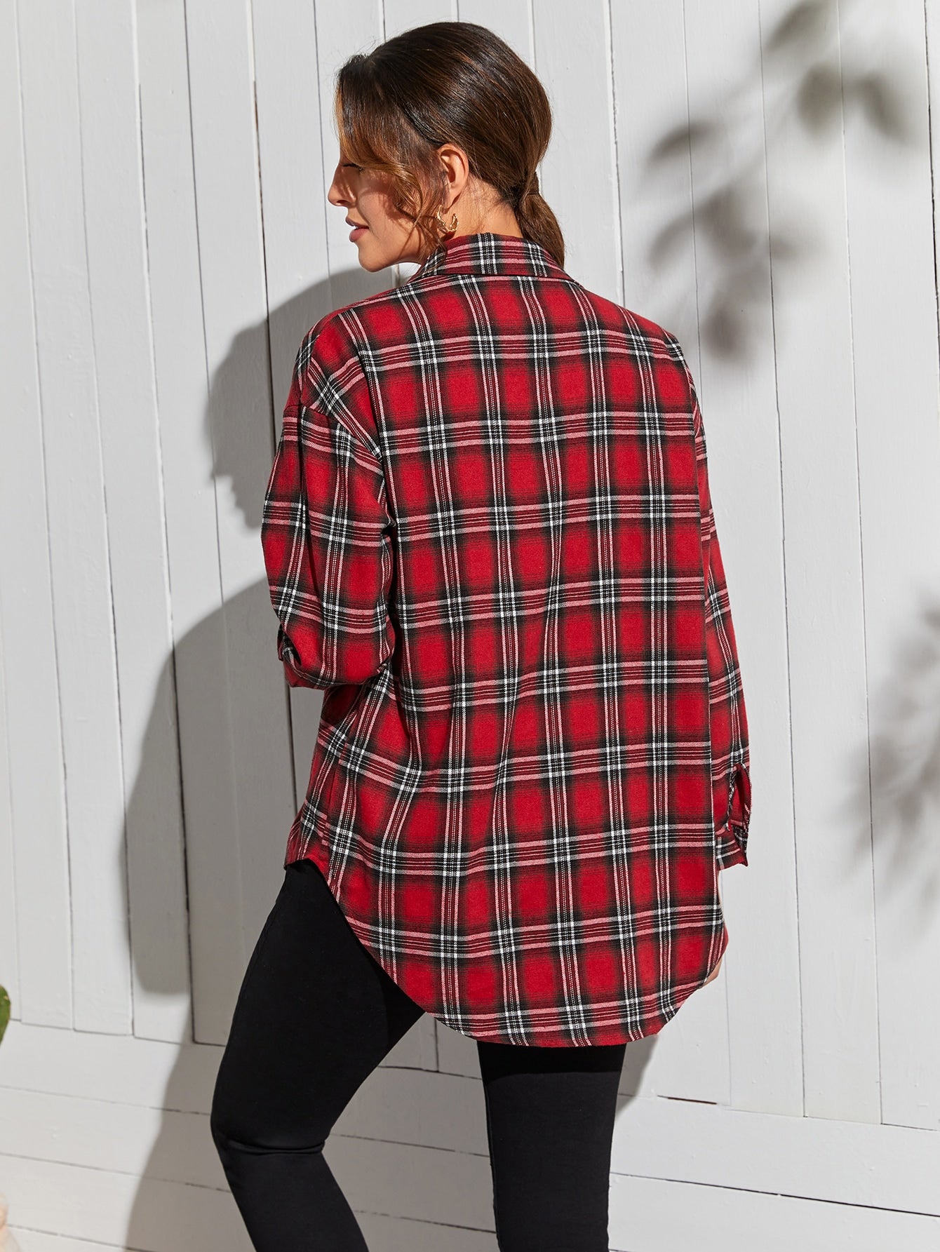 Single Breasted Tartan Blouse