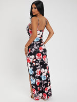 Floral Print Split Thigh Cami Dress