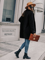 Slant Pockets Open Front Teddy Coat