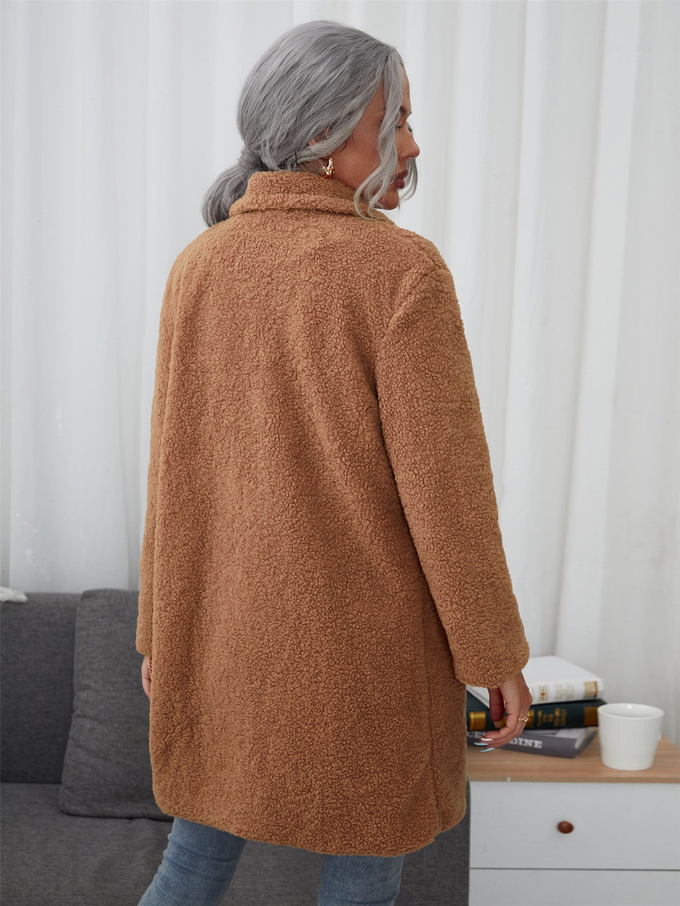 Dual Pocket Teddy Coat