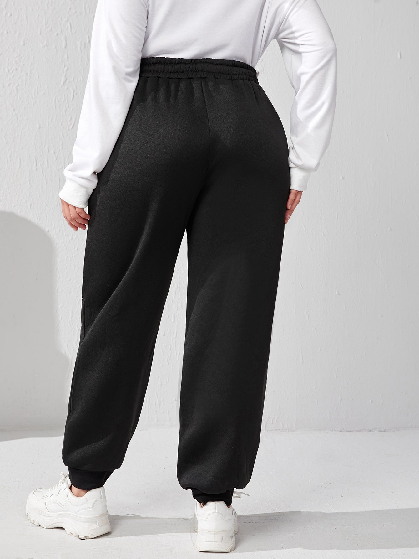 Plus Sun & Moon Print Drawstring Waist Sweatpants
